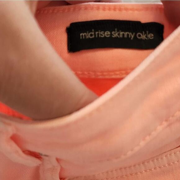 Ella Moss mid rise skinny ankle apricot/peach rolled hem jeans‎ size 26 - Picture 8 of 11